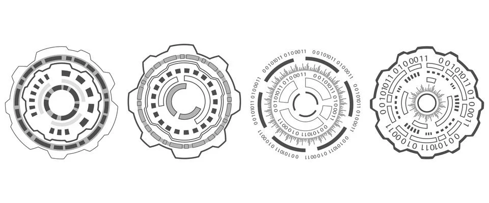 Set Elements Hud Design for Futuristic Interface, Infographic Elements イラスト素材