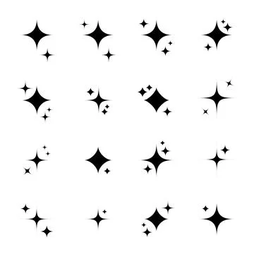 Set of elements to indicate radiance, brilliance, and stars in infographic Ilustração Stock