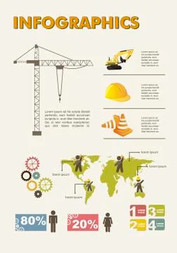 Set elements of infographics, construction. vector illustration Stock Illustration