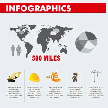 Set elements of infographics, construction. vector illustration Stock Illustration