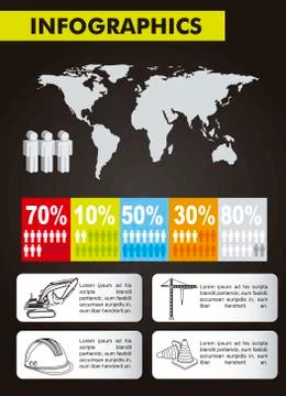 Set elements of infographics, construction. vector illustration Stock Illustration