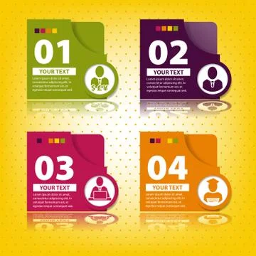 Set of elements for infographics in the form of cards Illustrazione stock
