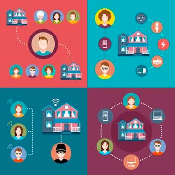 Set elements of infographics smart home Illustrazione stock gratuita