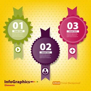 Set of elements for infographics with stamps and ribbons Illustrazione stock