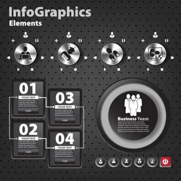 Set of elements for infographics in UI style with switches Stock Illustration