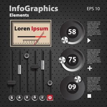 Set of elements for infographics in UI style with detector イラスト素材