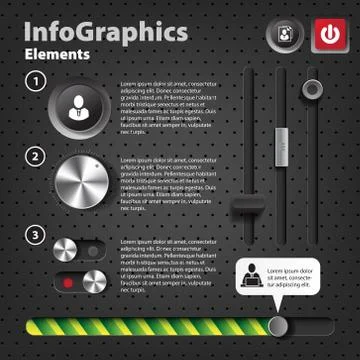 Set of elements for infographics in UI style 스톡 일러스트