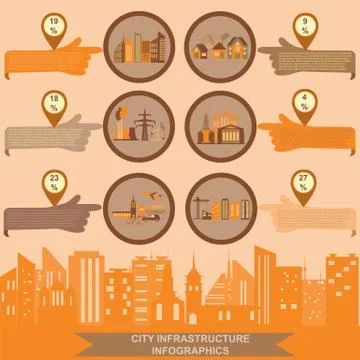 Set of elements infrastructure city, vector infographics 스톡 일러스트