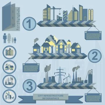 Set of elements infrastructure city, vector infographics イラスト素材