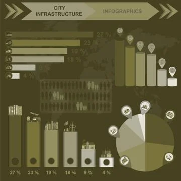 Set of elements infrastructure city, vector infographics イラスト素材