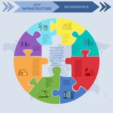 Set of elements infrastructure city, vector infographics イラスト素材