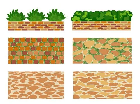 Set of elements for landscape design Stock Illustration