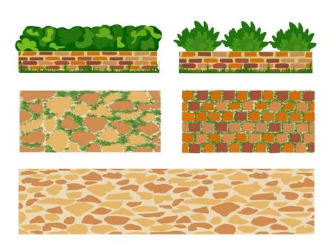 Set of elements for landscape designing 스톡 일러스트