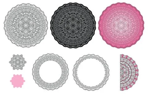 Set elements from mandala. Vector mandala collection. Stock Illustration