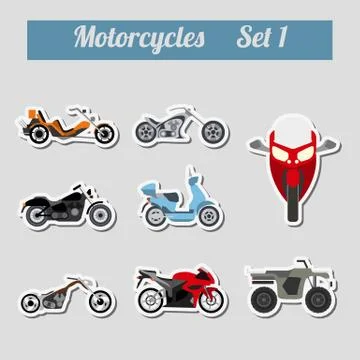 Set of elements motorcycles for creating your own infographics or maps Stock Illustration