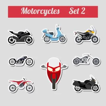 Set of elements motorcycles for creating your own infographics or maps Stock Illustration
