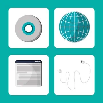 Set elements office work Illustrazione stock