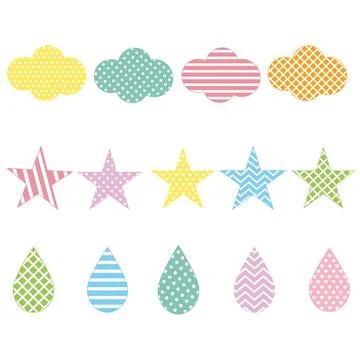 Set of elements with an ornament for crafting, vector illustration イラスト素材