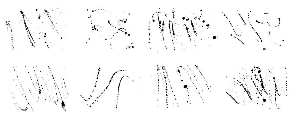 Set of elements of paint ink splatter.  Vector illustration Stock Illustration
