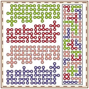 A set of elements for a puzzle game. Stock Illustration