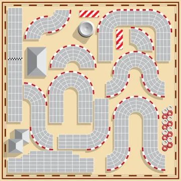 Set of elements of the race track. 스톡 일러스트
