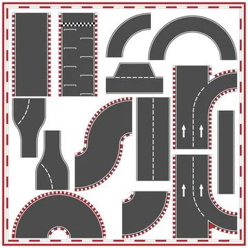 Set of elements of the race track. 스톡 일러스트