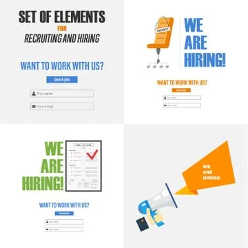 Set of elements for recruiting and hiring. The concept for the design of sites Stock-Illustration