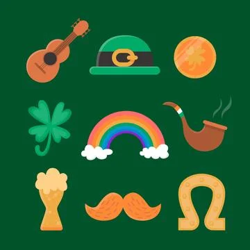 Set of elements with st. patrick day theme Stock Illustration