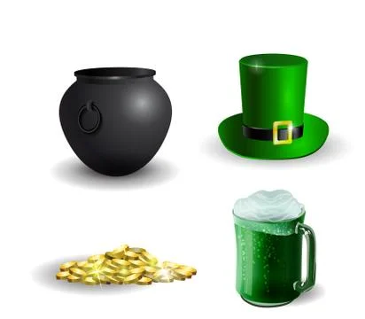 Set of elements for St Patrick s Day Illustrazione stock