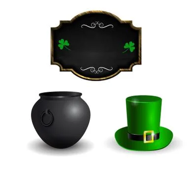Set of elements for St Patrick s Day Stock Illustration