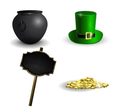 Set of elements for St Patrick s Day Illustrazione stock