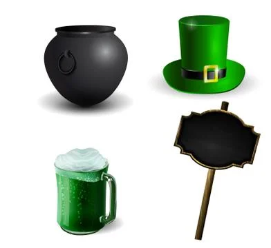 Set of elements for St Patrick s Day Illustrazione stock