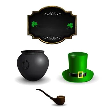 Set of elements for St Patrick s Day Illustrazione stock