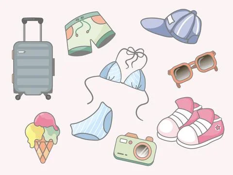 A set of elements to take at sea Stock Illustration