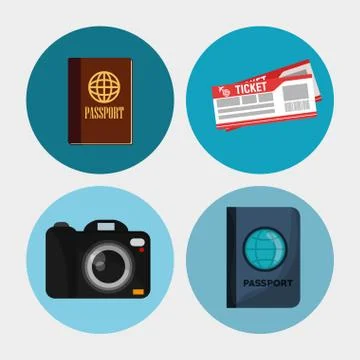 Set elements vacation travel 스톡 일러스트