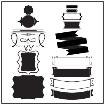 Set of elements vintage design Stock Illustration