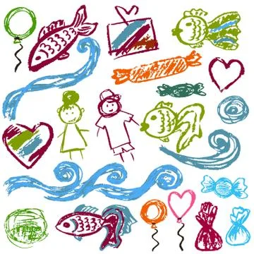Set of elements for your creativity Stock Illustration