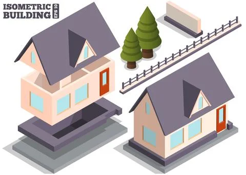 A set of elemets for a private house. イラスト素材