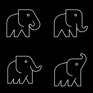 Set of Elephant logo Illustrazione stock
