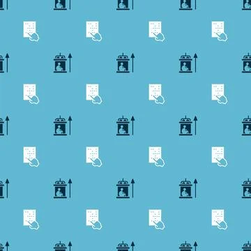 Set Elevator for disabled and Braille on seamless pattern. Vector Stock Illustration