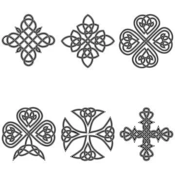 Set ?eltic cross pattern Illustrazione stock