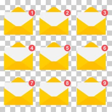 Set of Email business icon, flat web client message sign, mail app vector ill Stock Illustration