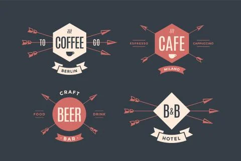 Set of emblem, label and design elements Stock Illustration