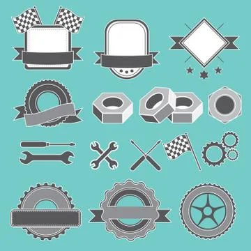 Set of emblem, logotype for mechanic, garage, car repair, service Illustrazione stock