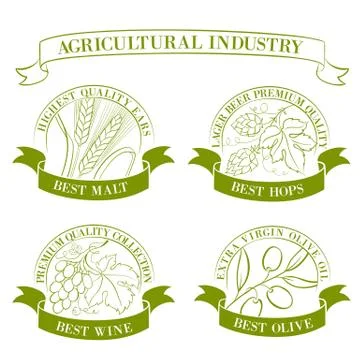 Set of emblems and labels. Stock Illustration