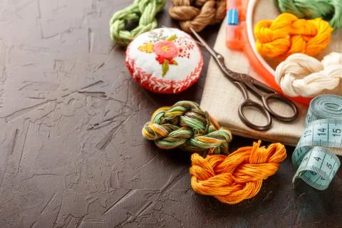 Set for embroidery Stock Photos