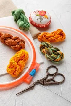 Set for embroidery Stock Photos