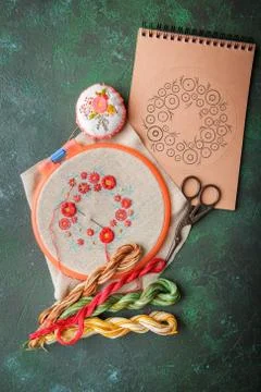 Set for embroidery Stock Photos