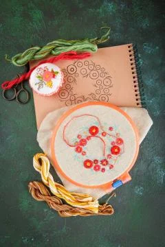 Set for embroidery Stock Photos