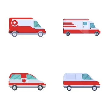 Set of emergency response vehicles illustrations Stockillustratie